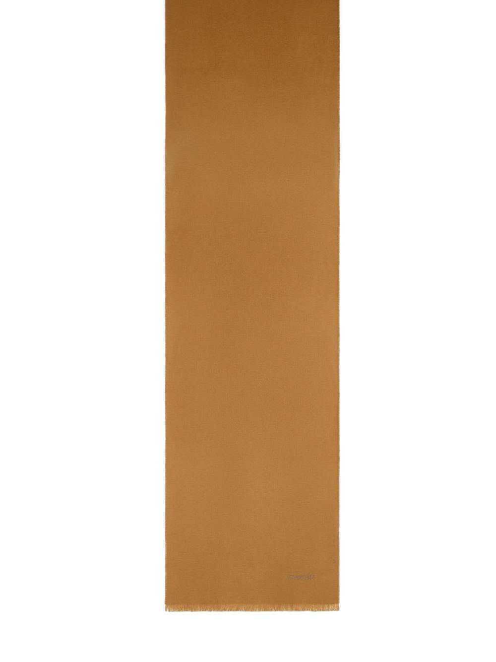 logo-embroidered fringed scarf - 2