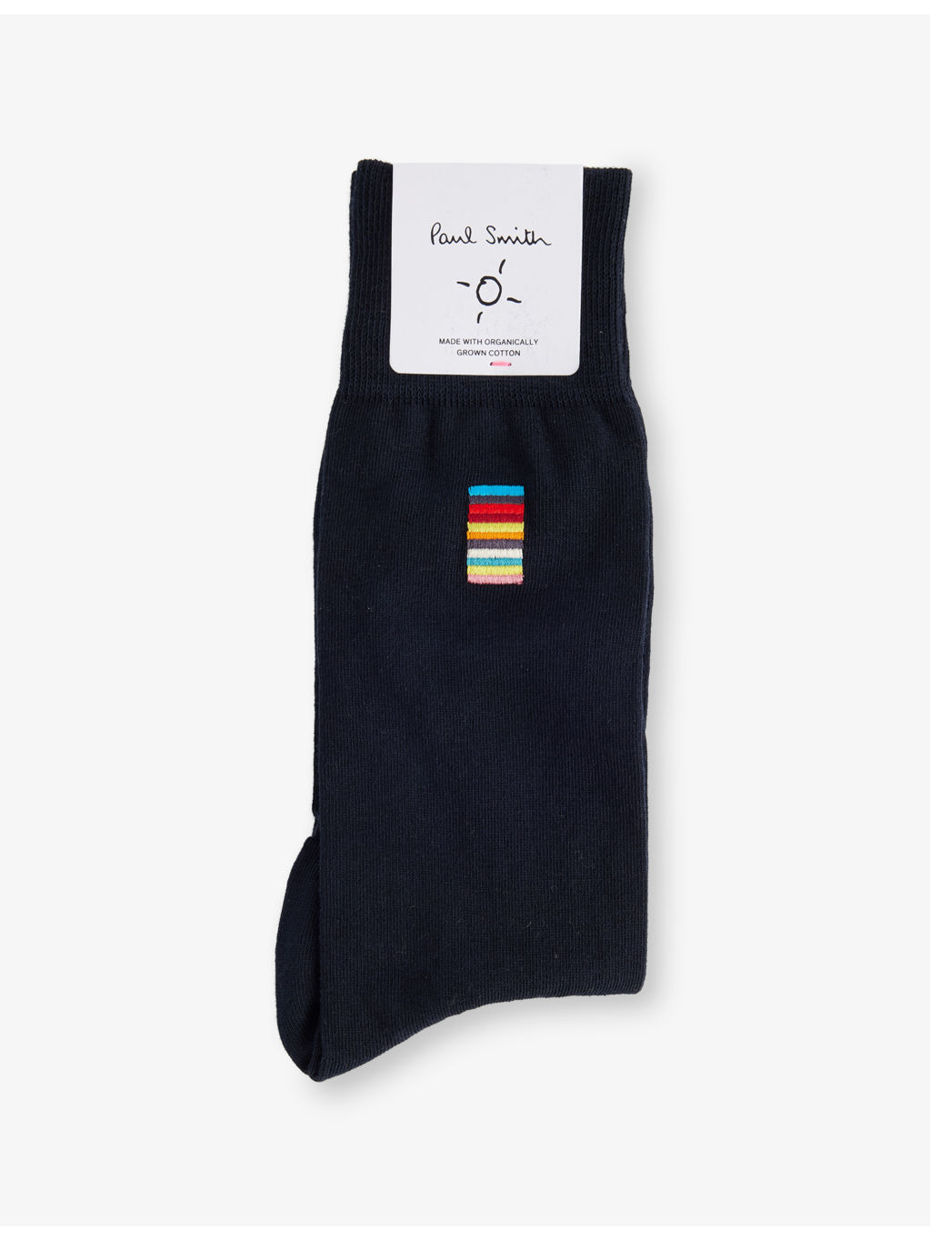 Embroidered Stripe Stretch Cotton-Blend Socks - 1