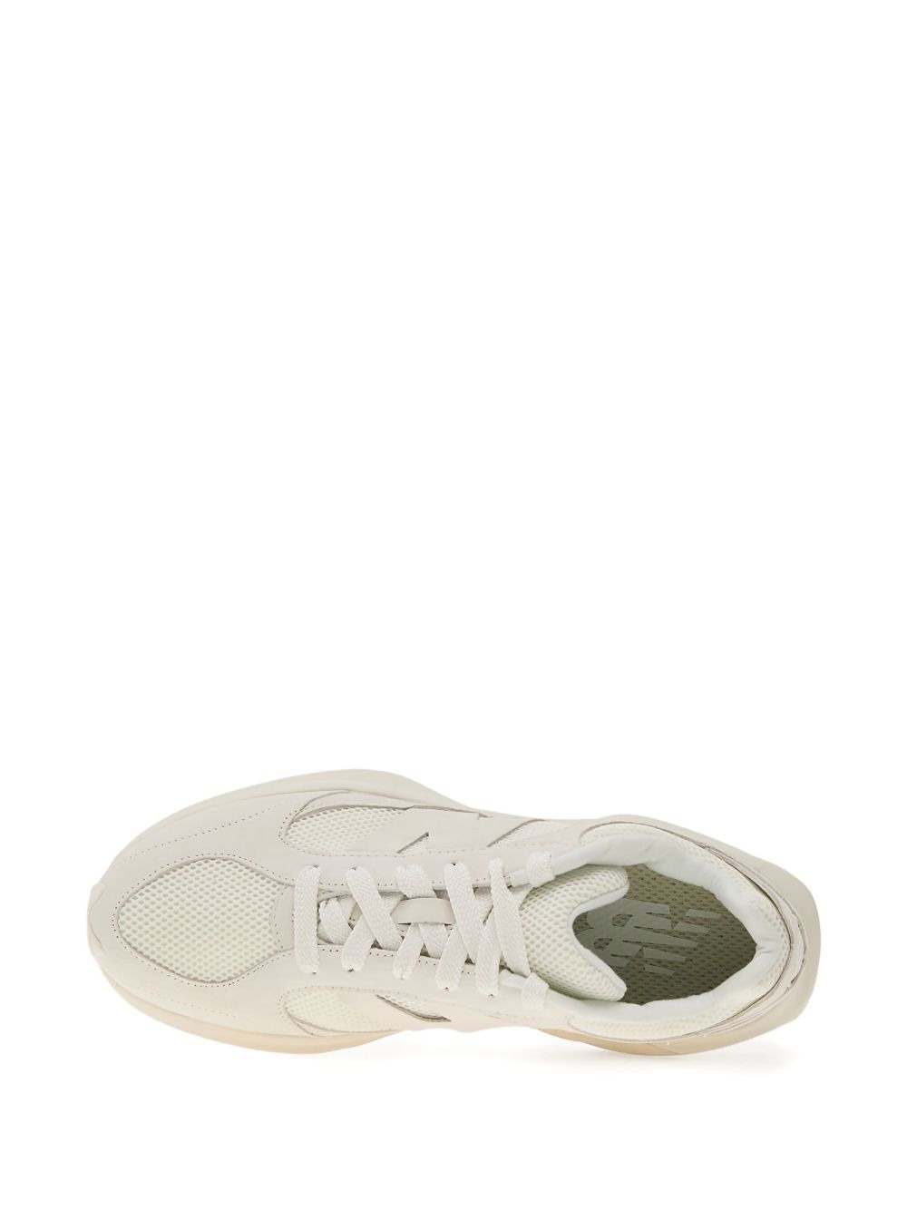 mesh-panelled leather trainers - 4