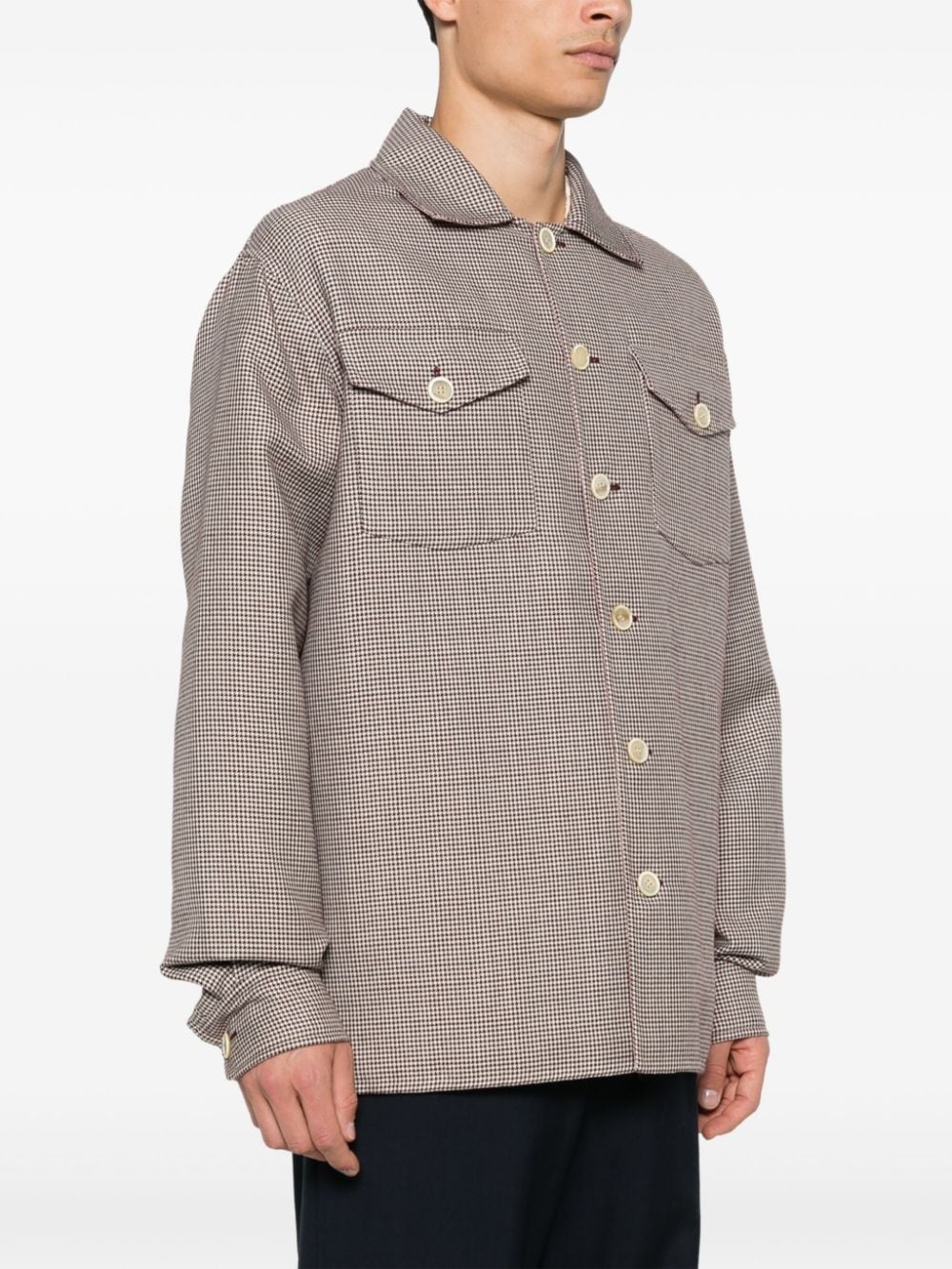 houndstooth-jacquard shirt - 3