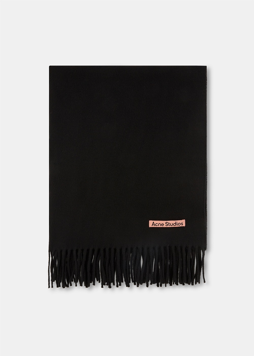 Black Canada New Fringed Wool Scarf - 1