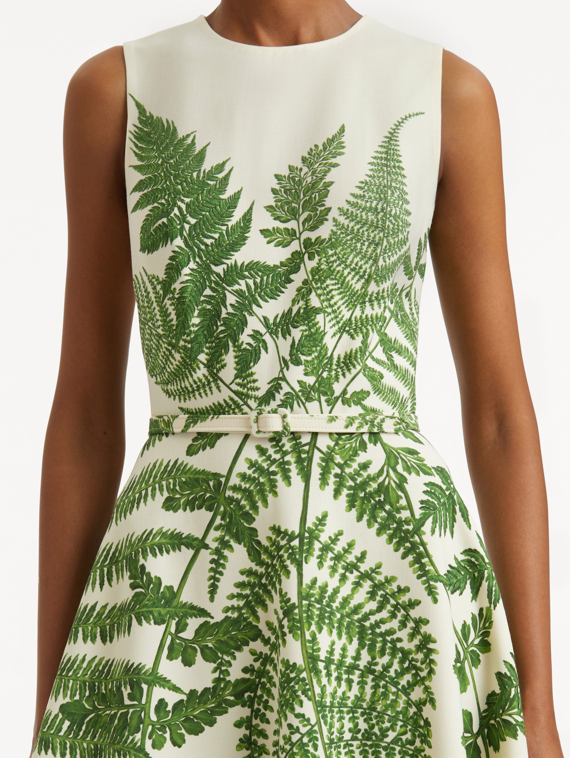 FERN PRINTED WOOL DRESS - 5