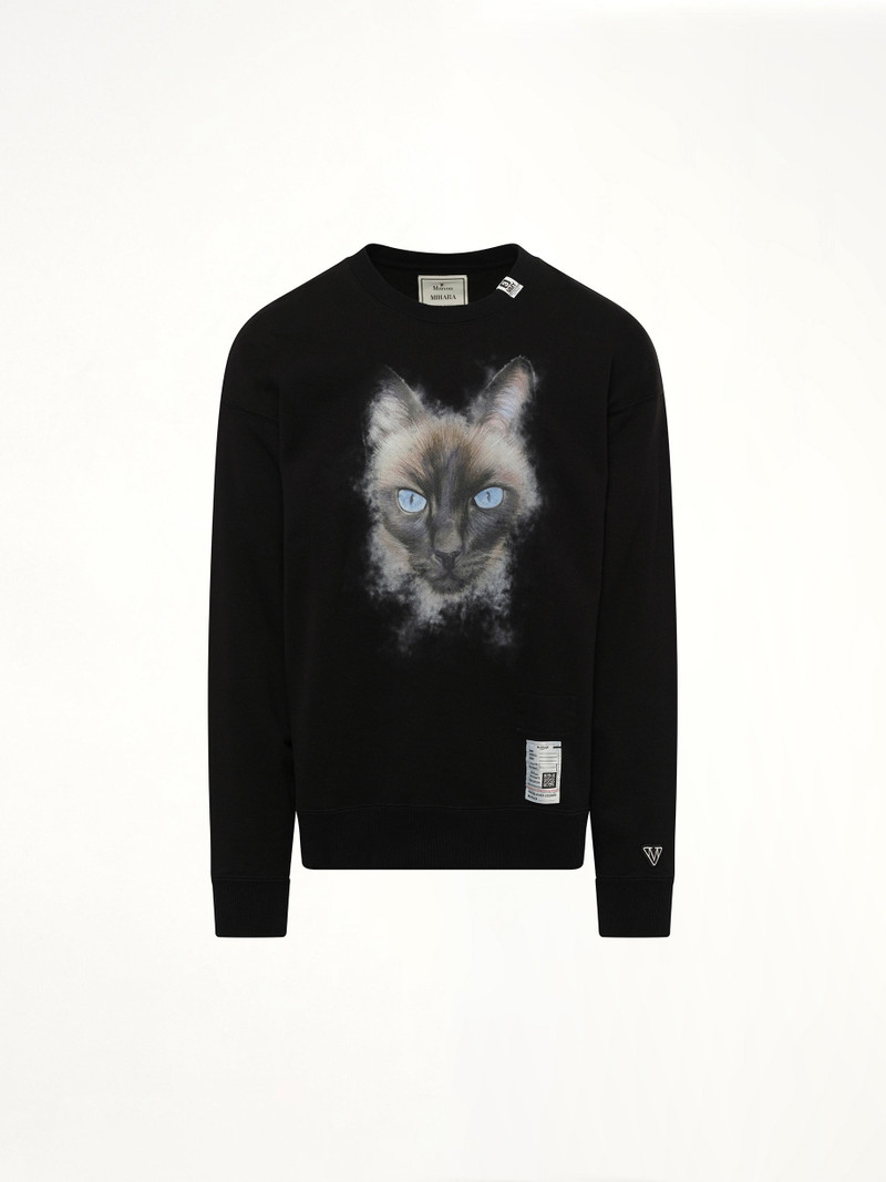 Maison MIHARAYASUHIRO Cat Printed Pullover in Black outlook