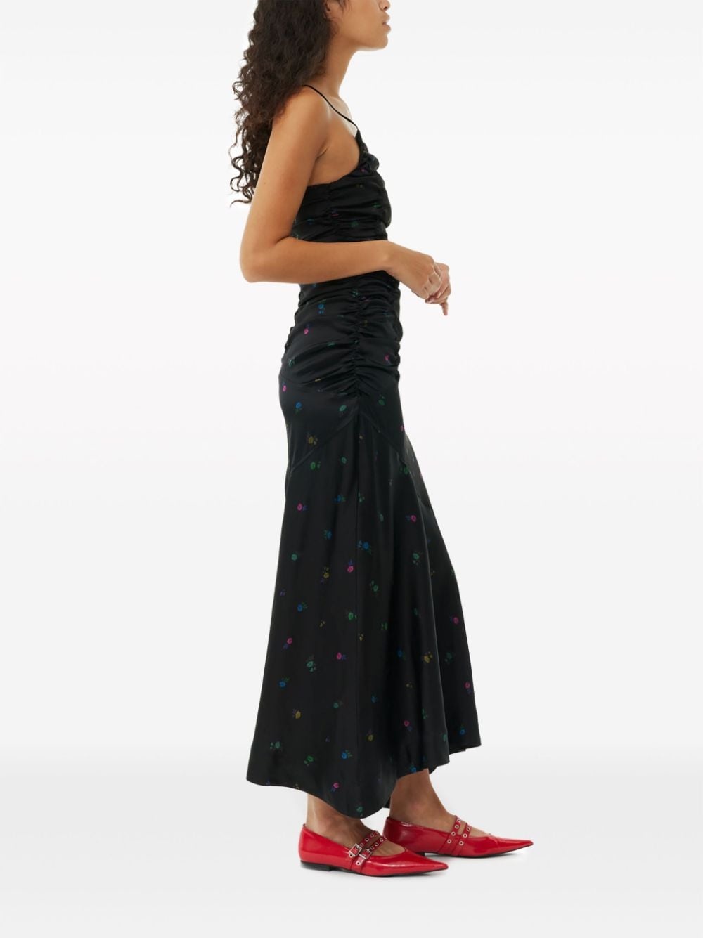 ruched slip dress - 4
