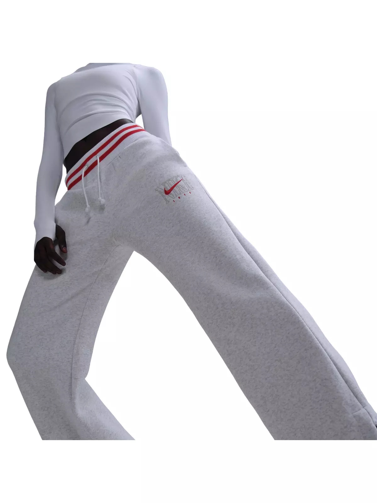 Women's Sportswear Phoenix Fleece Oversized Crewneck Sweat Pants-Birch Heather - 1