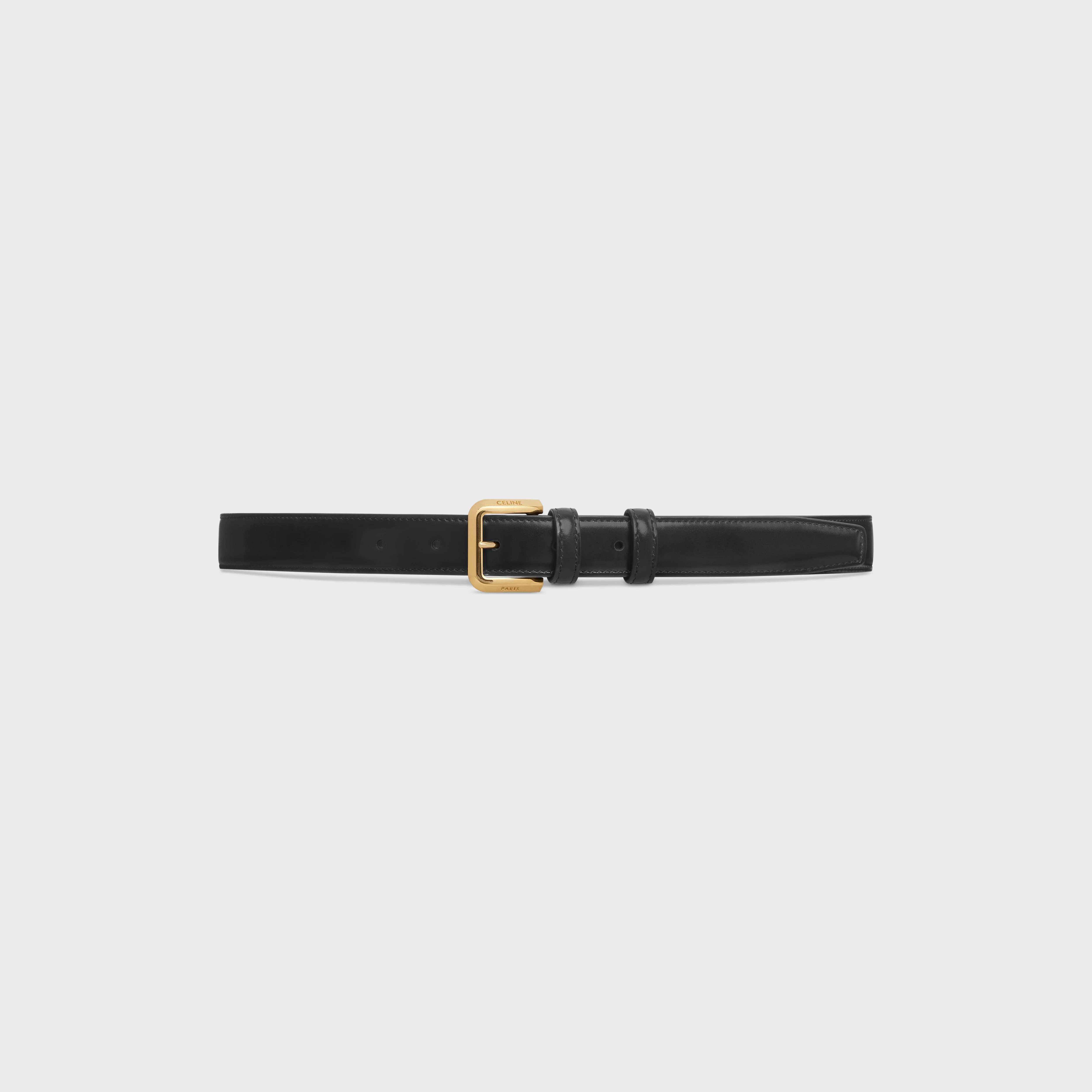 CELINE☆25SS Taurillon レザー エレガント ベルト ブラック CELINE BC-07 25mm belt in Taurillon Leather | celine