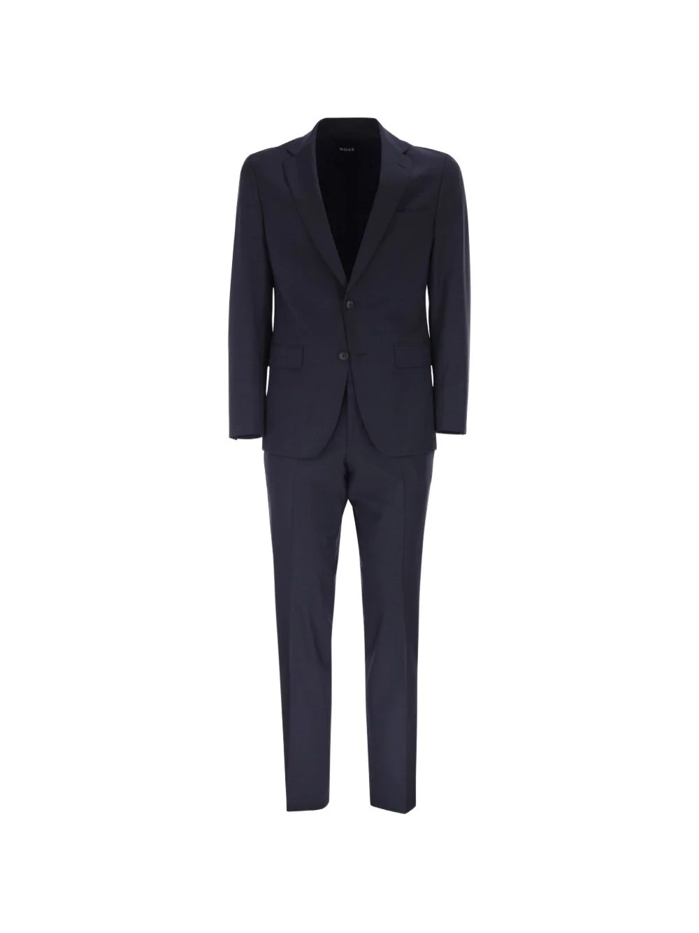 blue single-breasted suit - 1