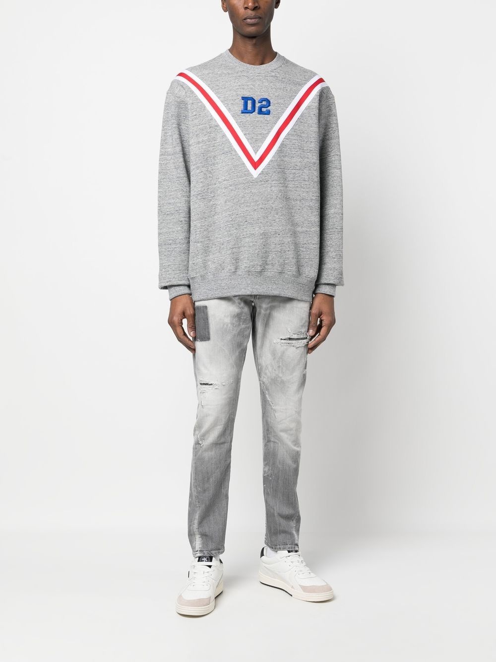 logo-embroidered cotton sweatshirt - 2
