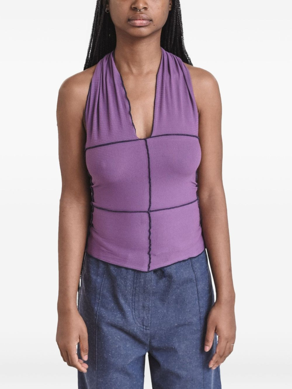 Cinder halterneck panelled top - 2