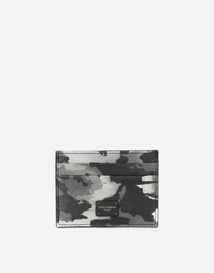 Dauphine calfskin card holder with camouflage print - 1