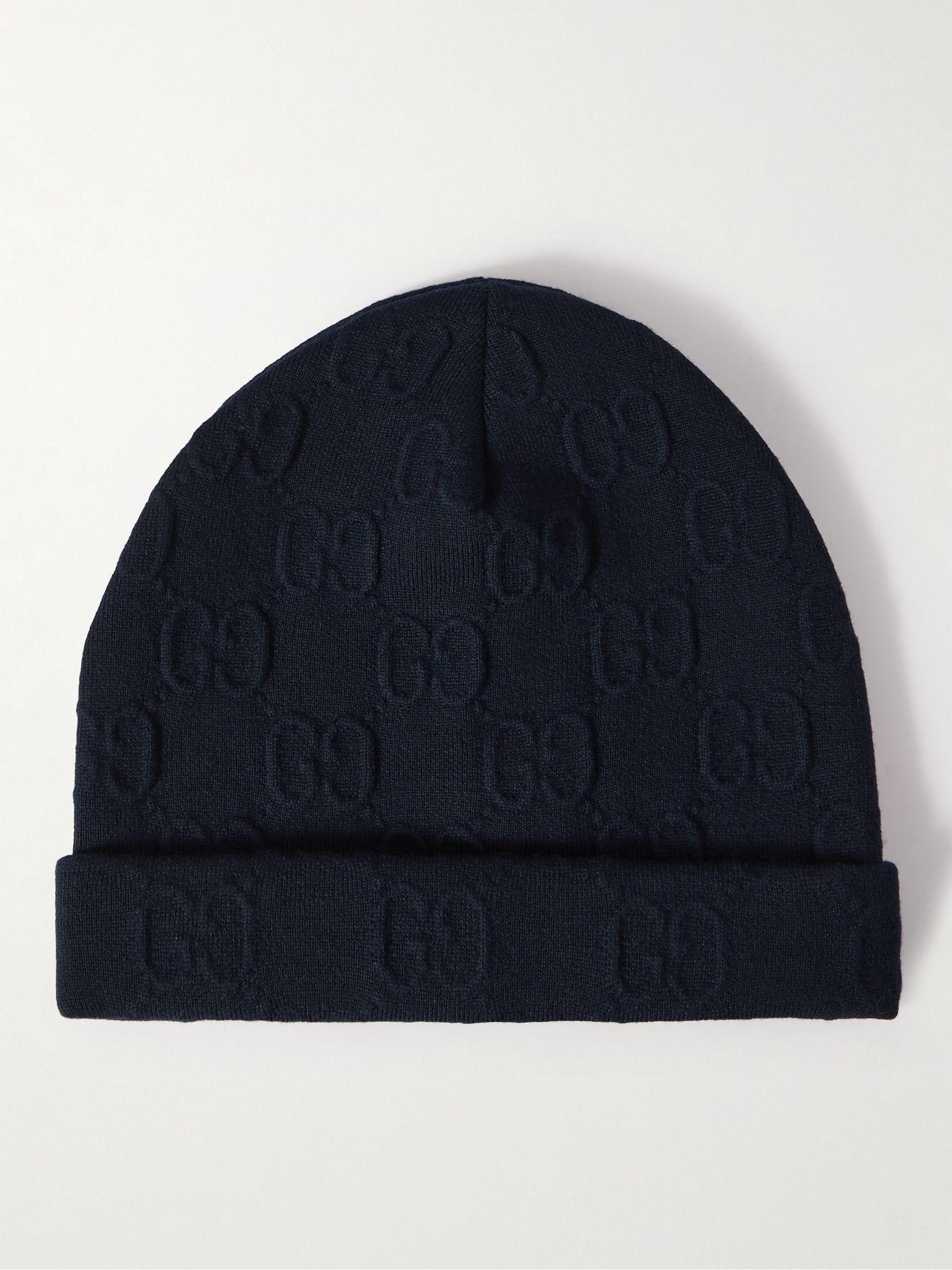 Logo-Embossed Wool-Blend Beanie - 1