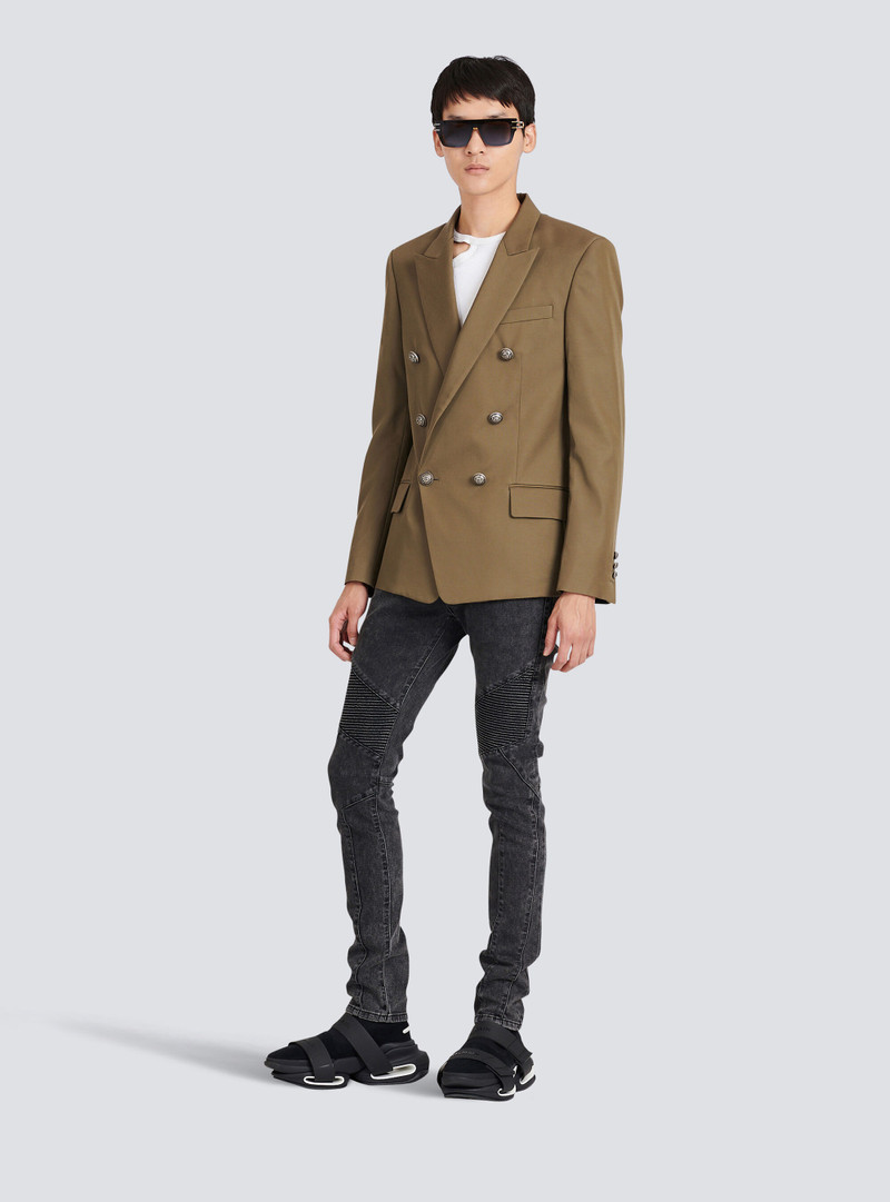 Balmain Cotton blazer with double-breasted silver-tone buttoned fastening outlook