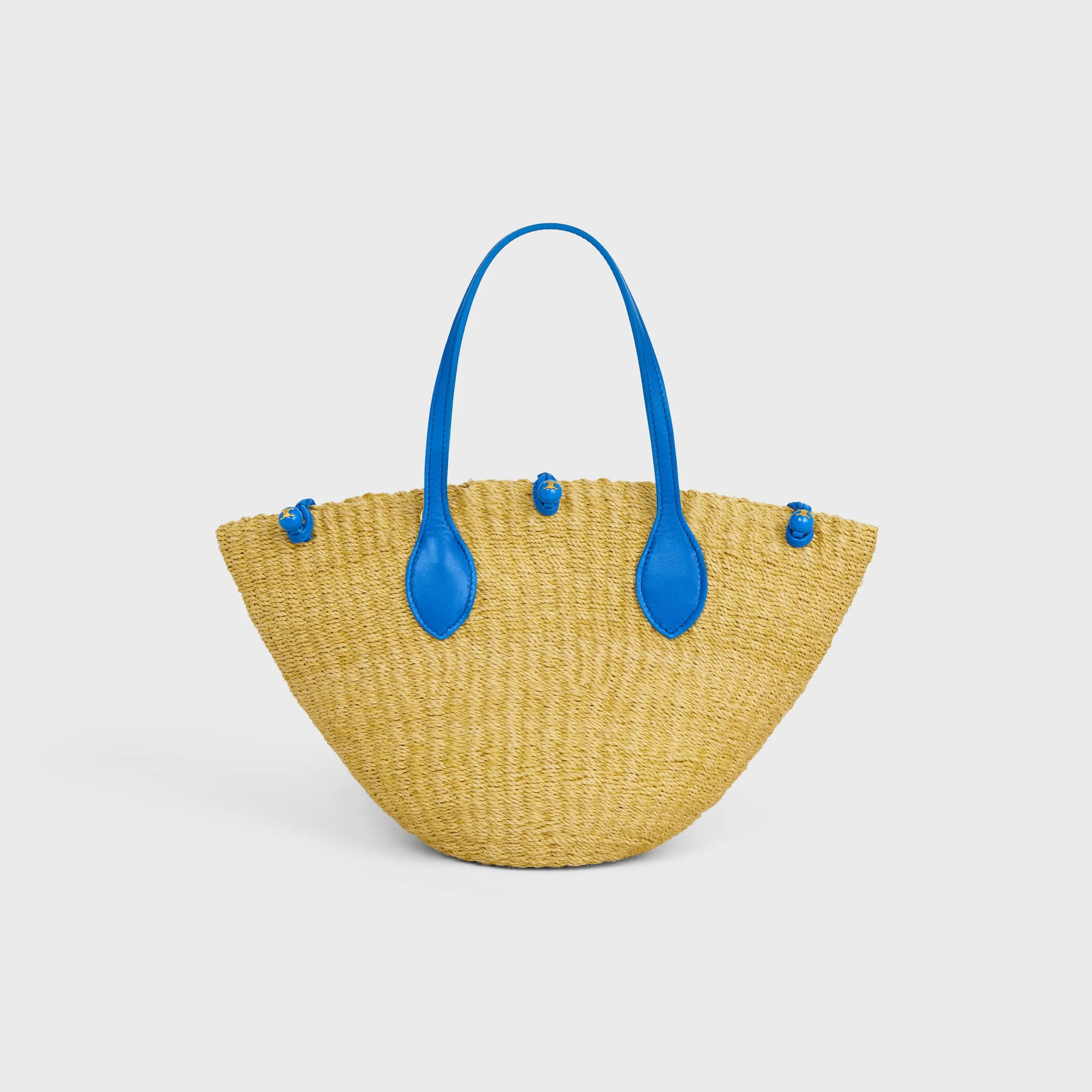 SMALL TRIOMPHE BEADS BASKET IN SISAL RAFFIA AND CALFSKIN - 1