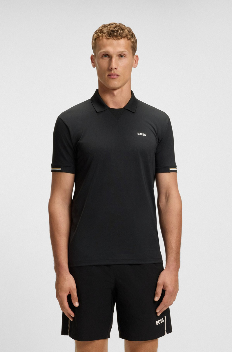 STRETCH-MESH POLO SHIRT WITH MODERN PLACKET 2