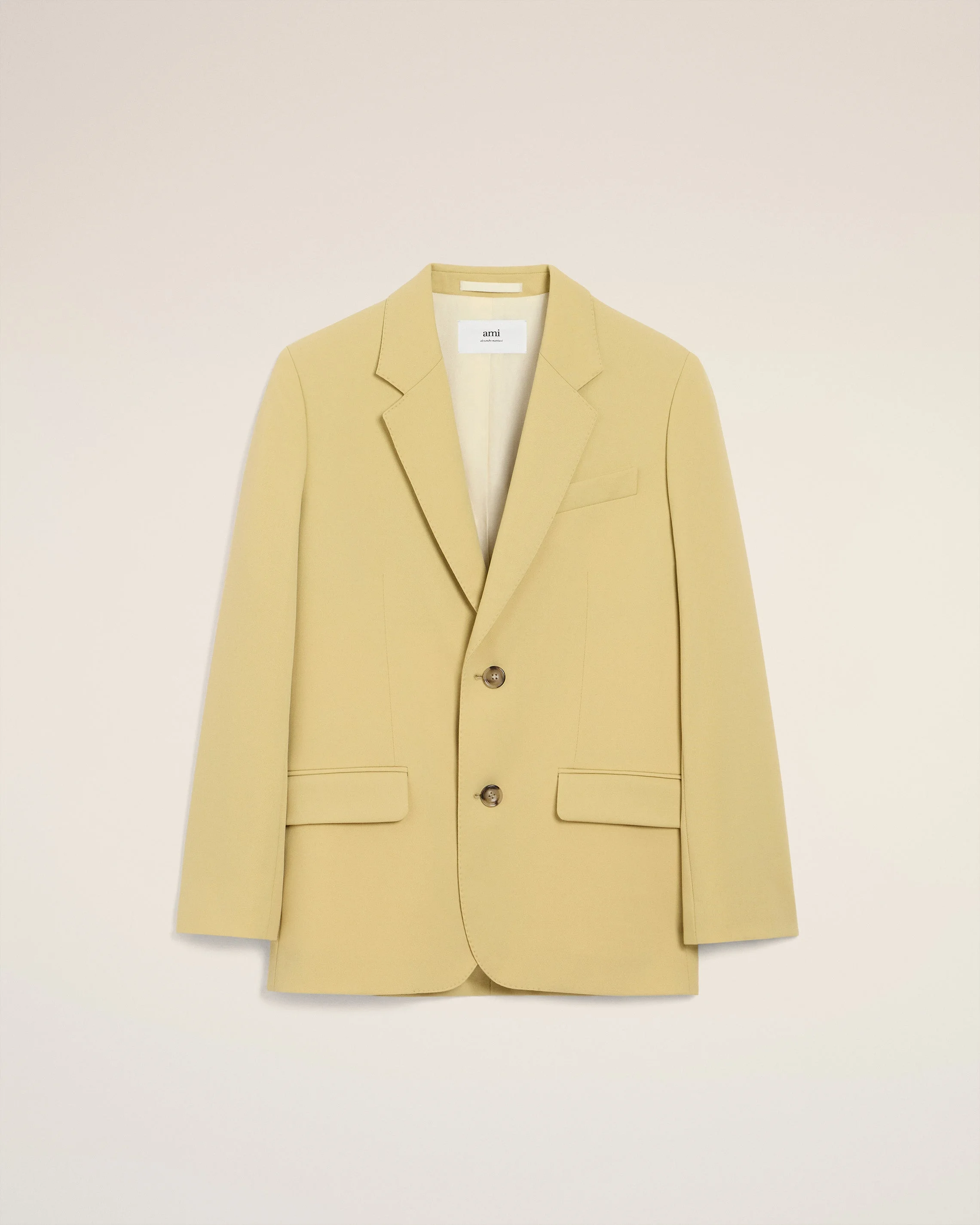 GREEN WOOL LOOSE SINGLE BREASTED JACKET - 1