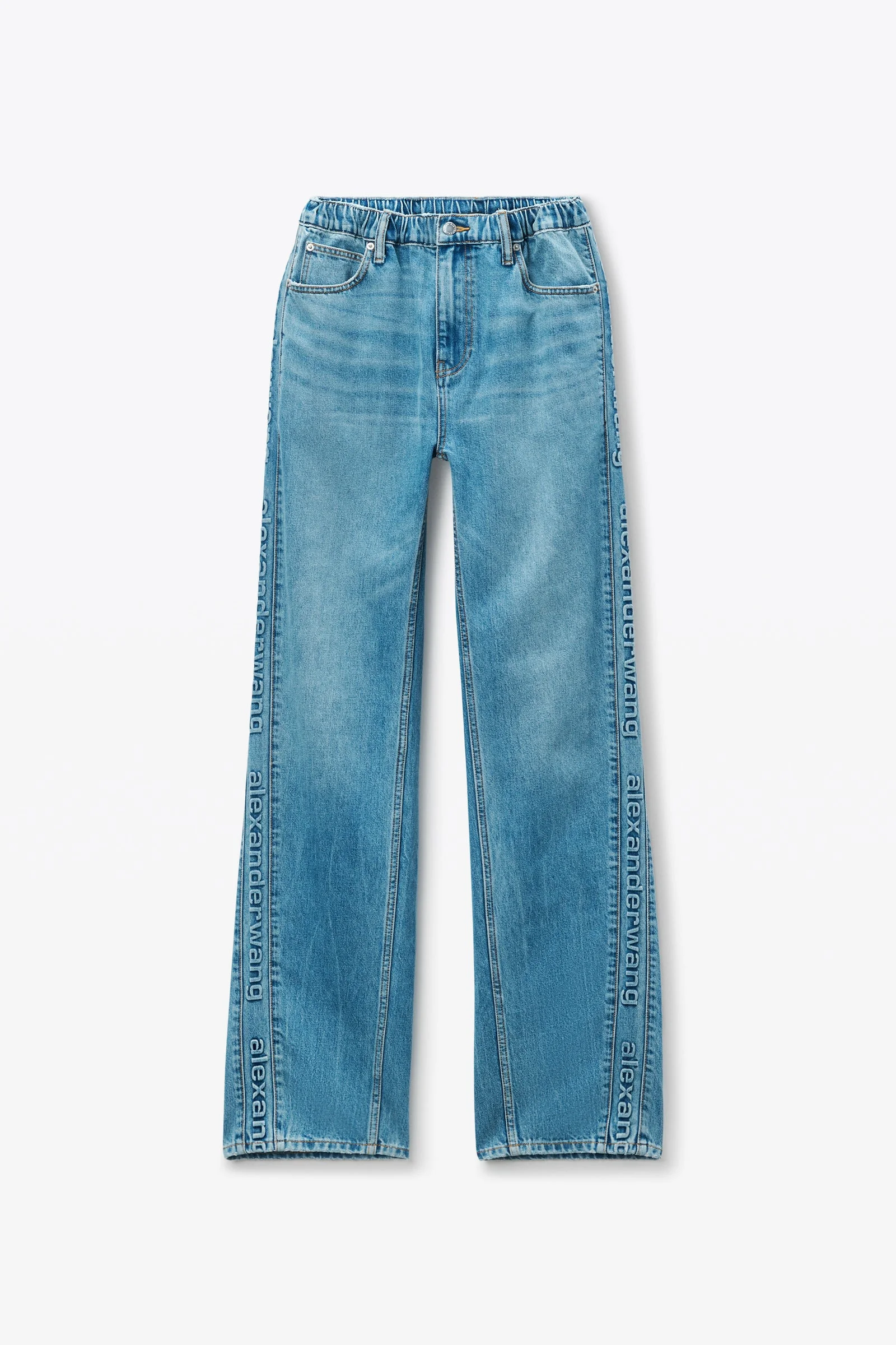 logo-embossed balloon jeans - 1