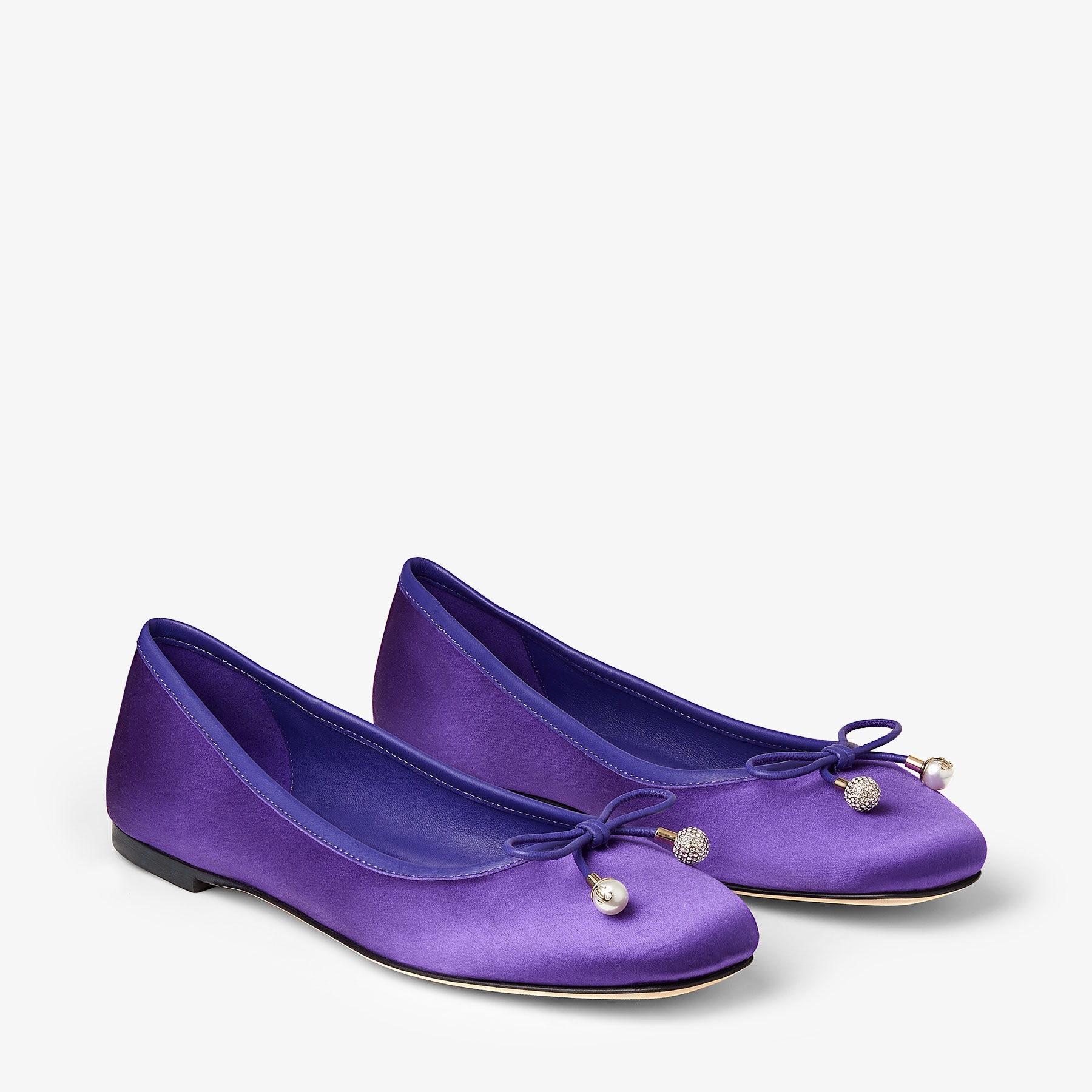 Elme Flat
Purple Satin Flats with Pearl Embellishment - 2
