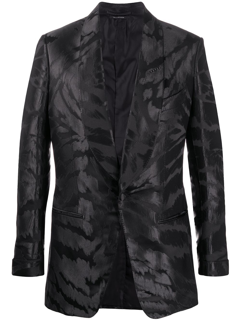 abstract-jacquard satin tuxedo jacket - 1