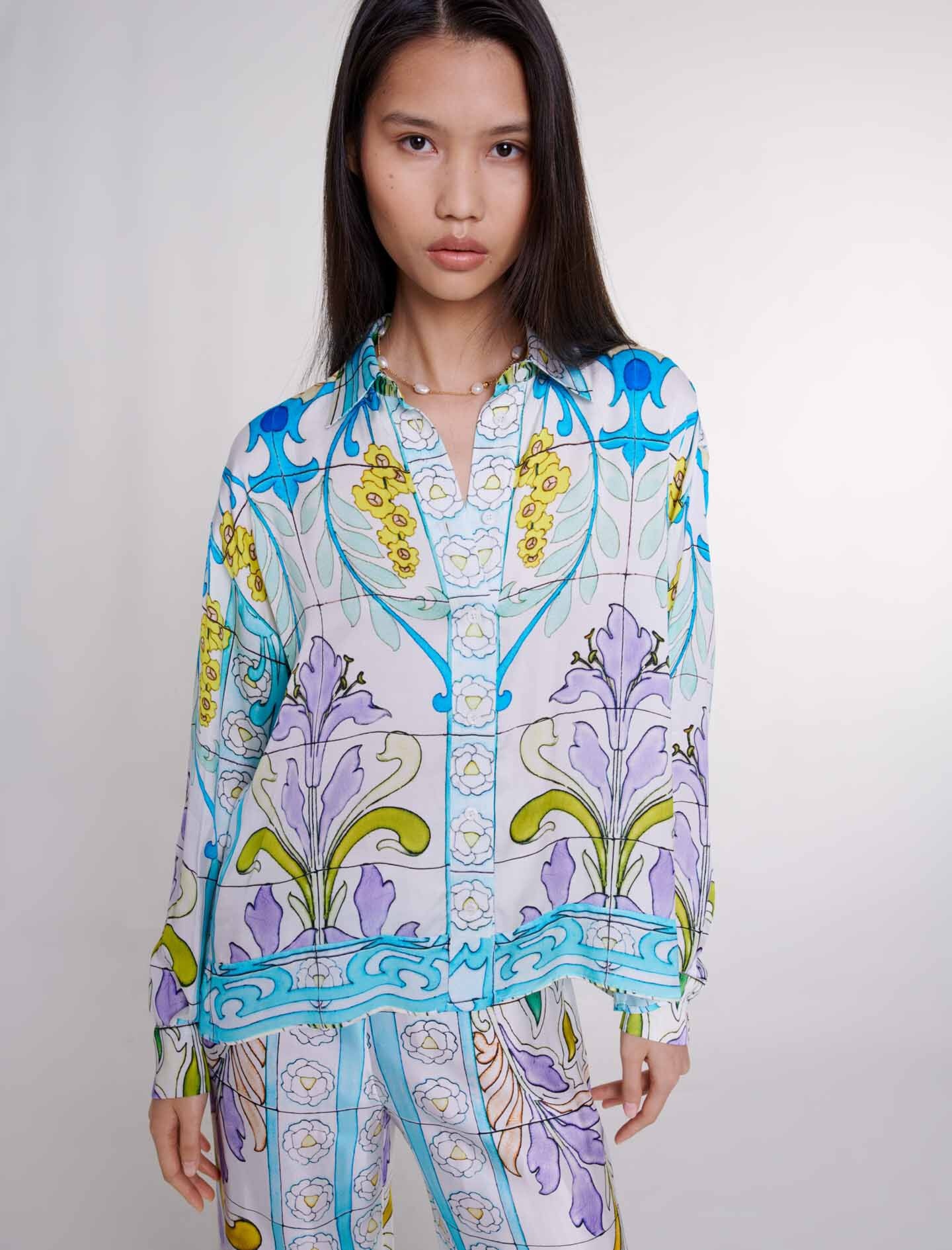 Satin-effect patterned shirt - 5