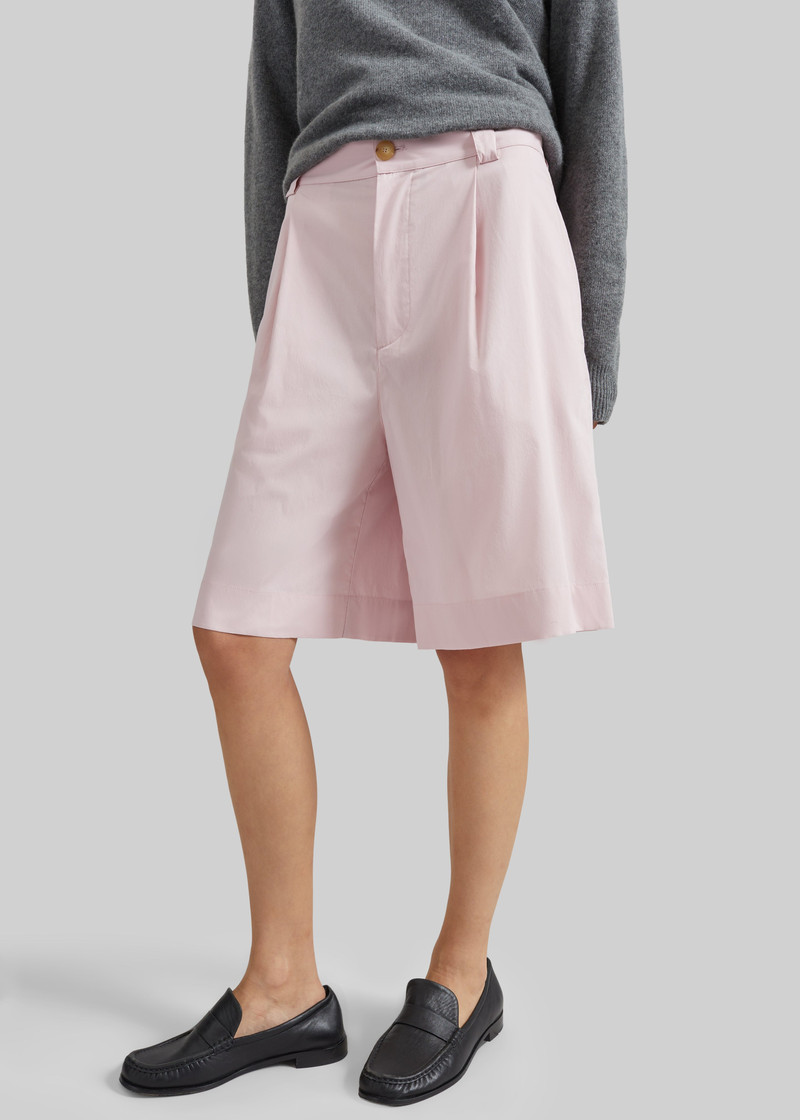 Darkpark Danielle Light Popeline Wide-Leg Shorts - Pink 3
