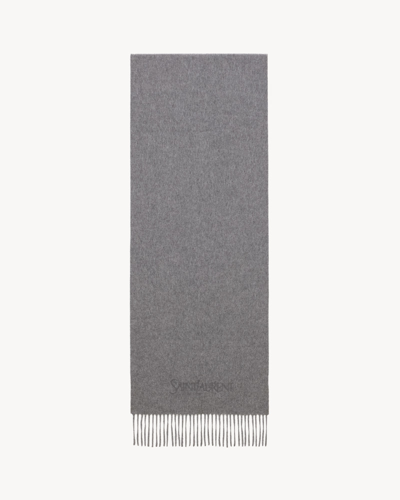 로고 자수 Fringed 캐시미어 Scarf 1