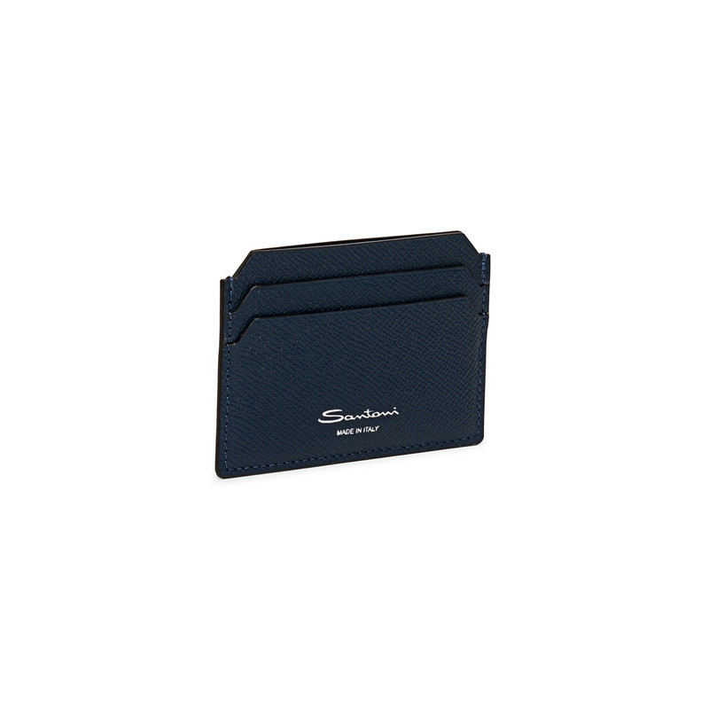 Blue saffiano leather credit card holder 5