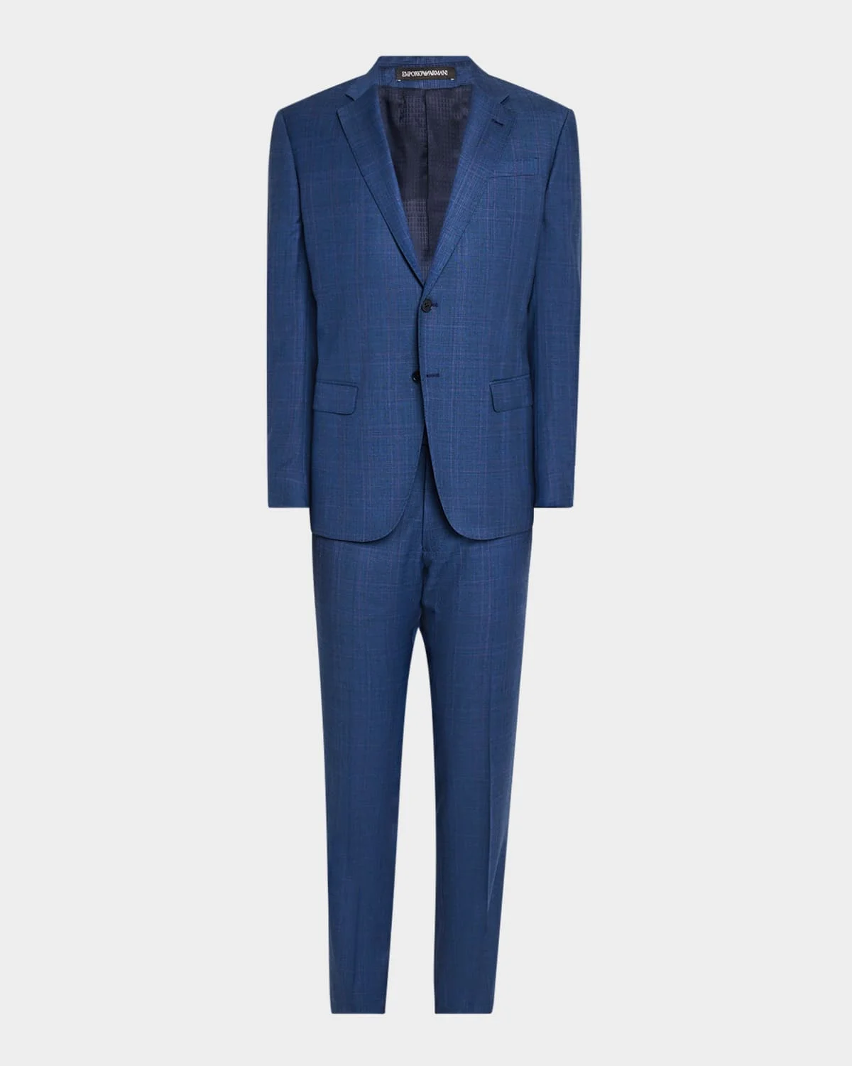 Men's Micro-Plaid Wool-Blend Suit - 1
