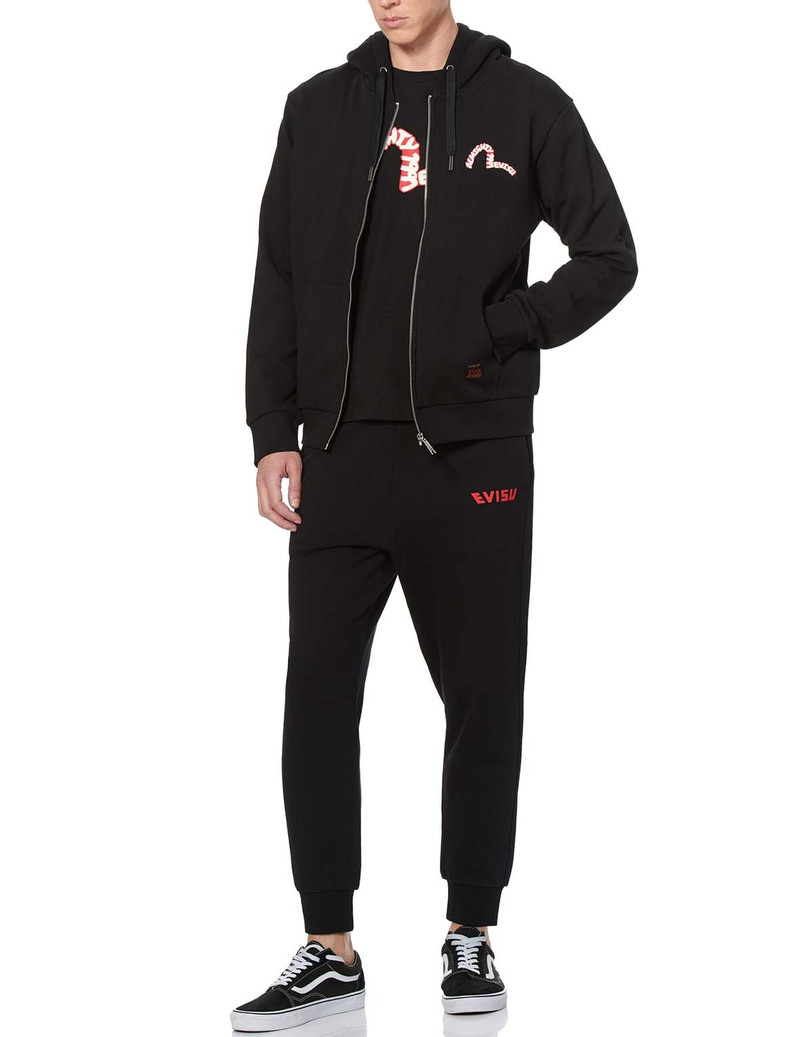 EVISU ZIP-UP HOODIE WITH GRAFFITI SEAGULL PRINT outlook