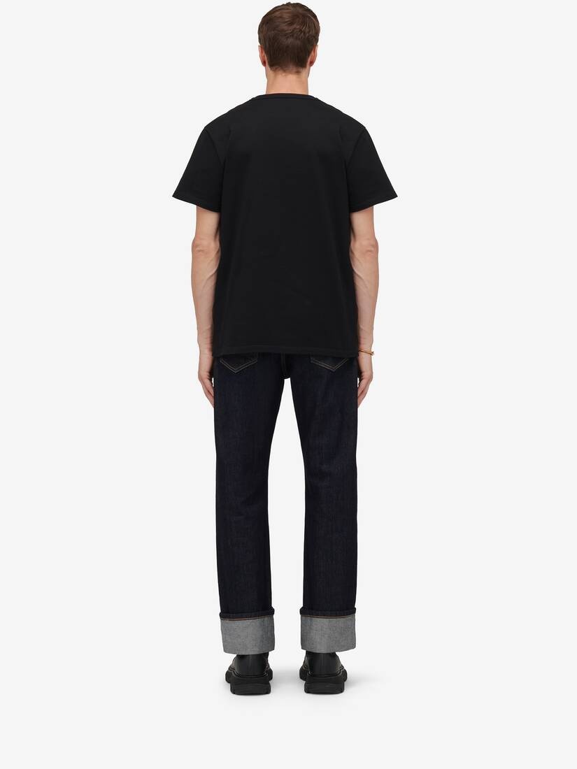 Men's Skull T-shirt in Black/ Gold - 4
