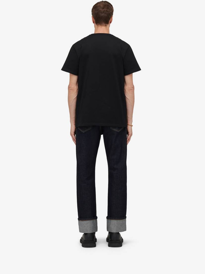 Men's Skull T-shirt in Black/ Gold 4