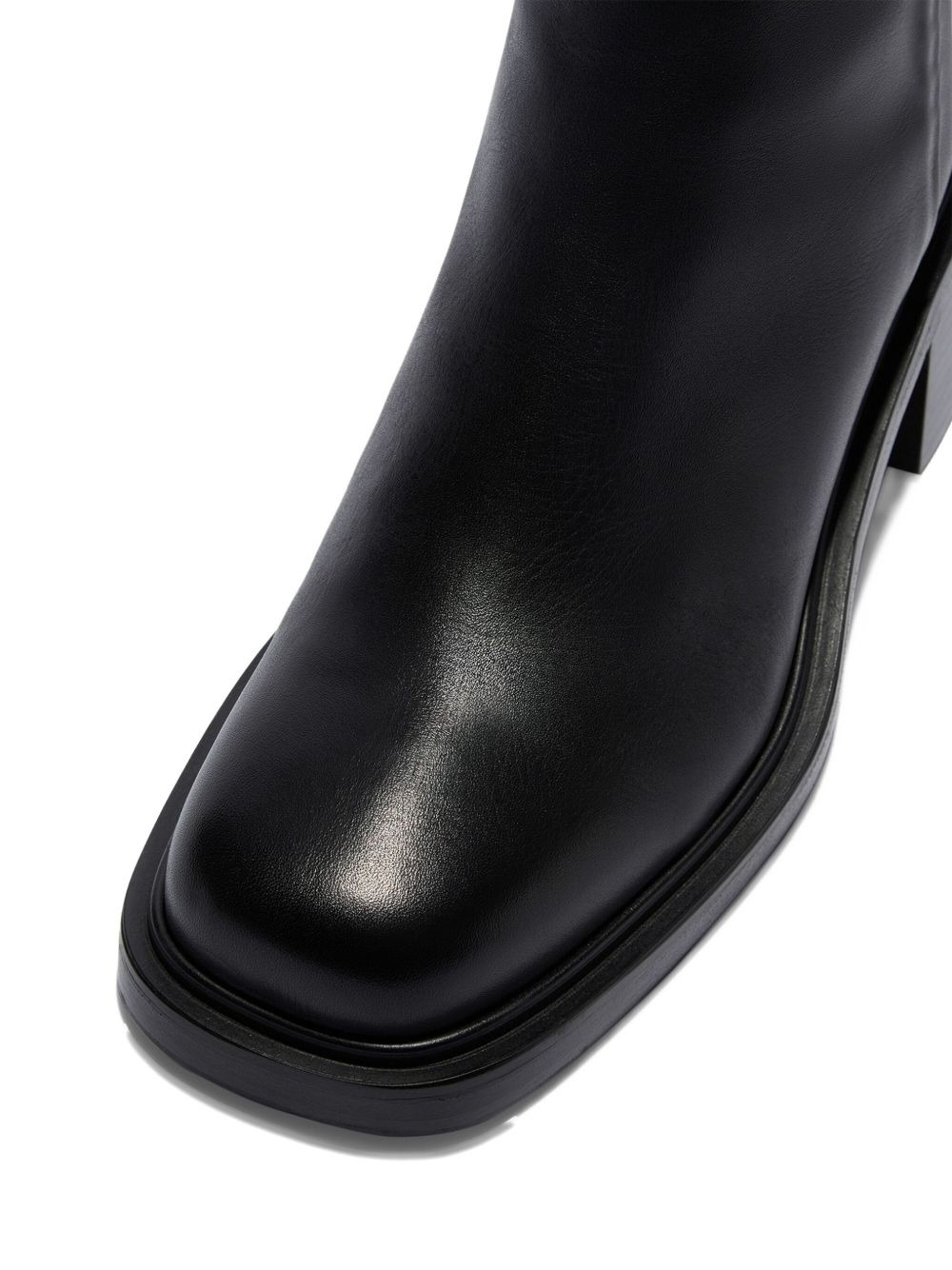 zip-front square-toe boots - 4