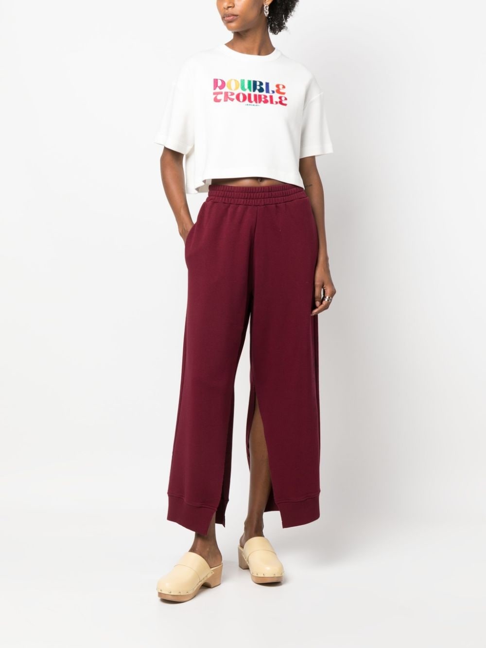 Discman slogan-embroidered cotton T-shirt - 2