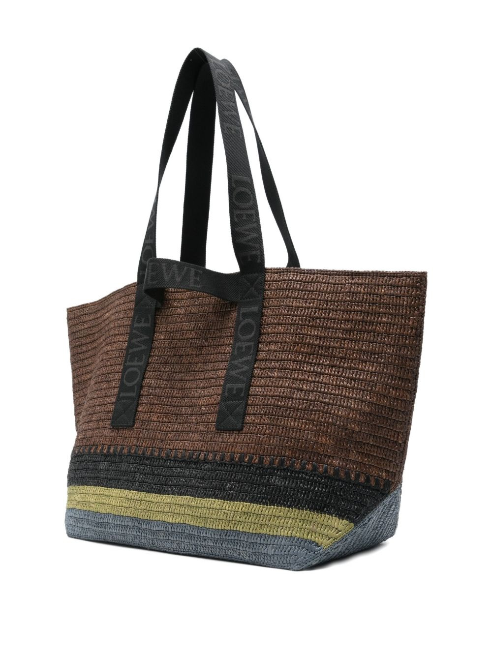 Fold Shopper raffia-weave logo tote bag - 3