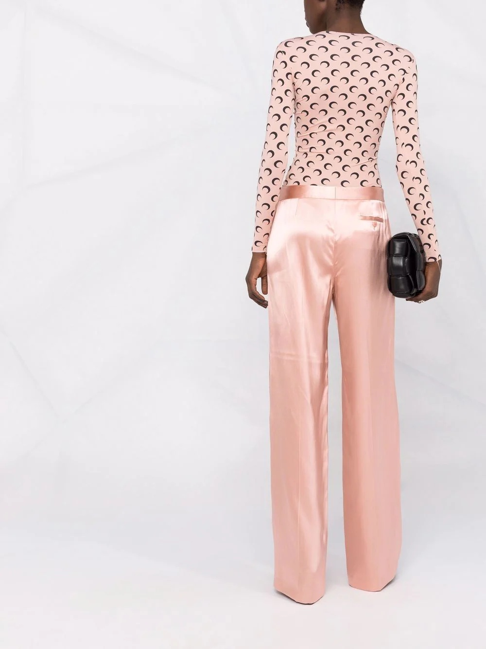 satin-effect wide-leg trousers - 4