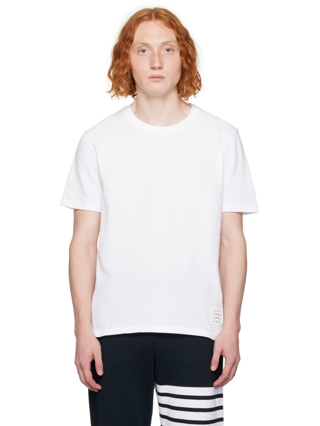 White Stripe Trim T-Shirt - 1