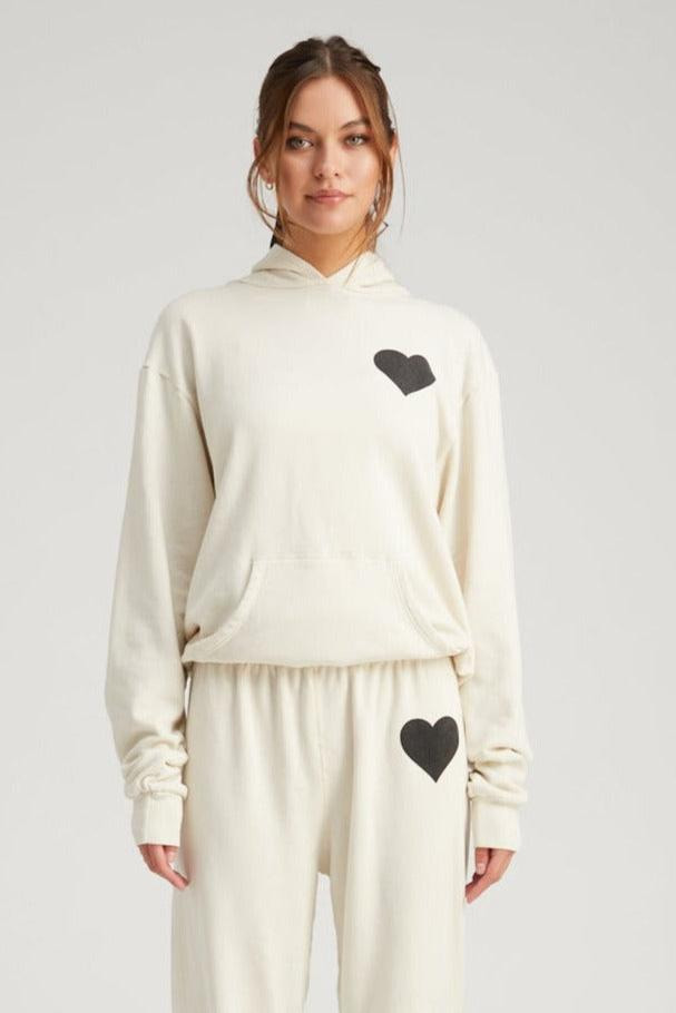 VINTAGE WHITE HEART HOODIE - 2
