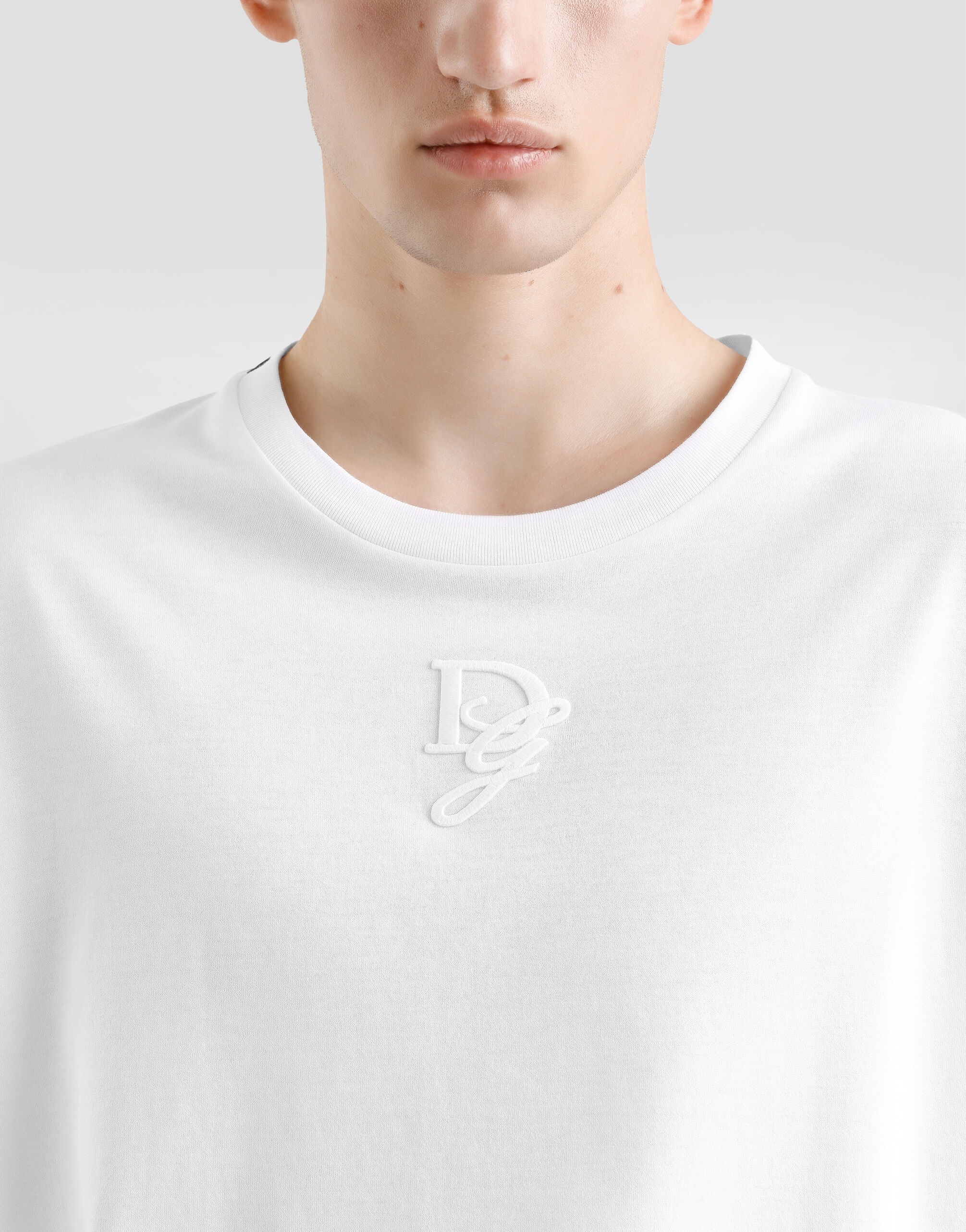 Cotton T-shirt with logo embroidery - 4