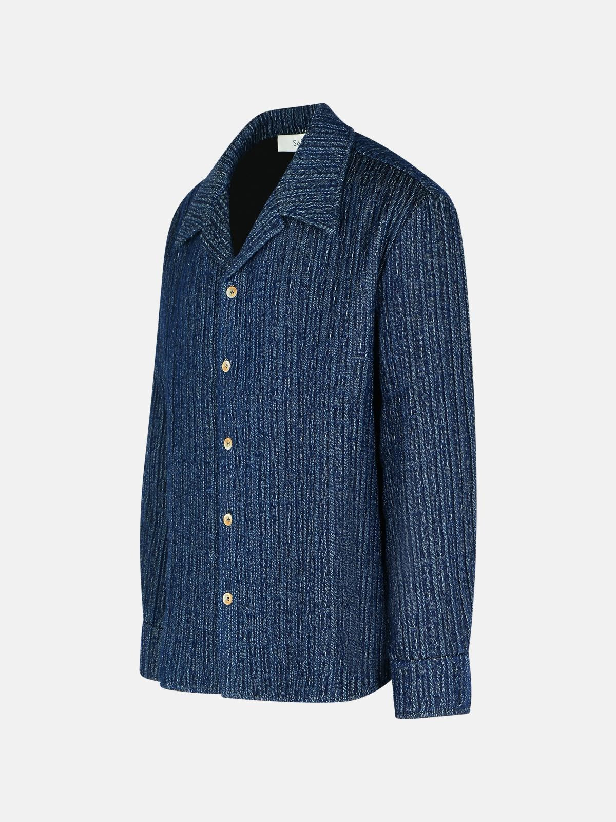 'WES' BLUE COTTON SHIRT - 2