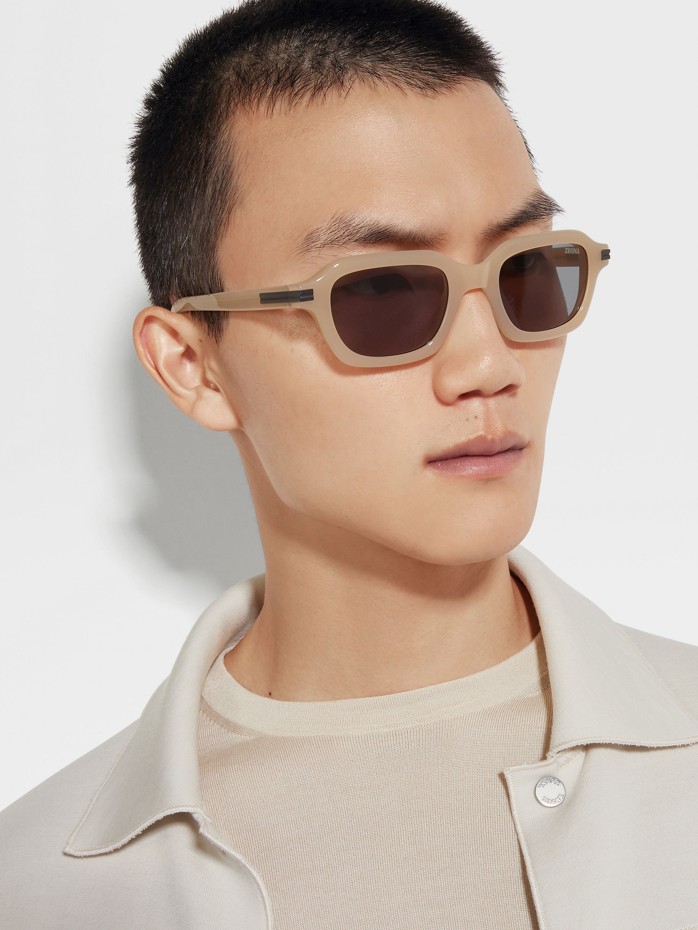 BEIGE ACETATE SUNGLASSES - 4