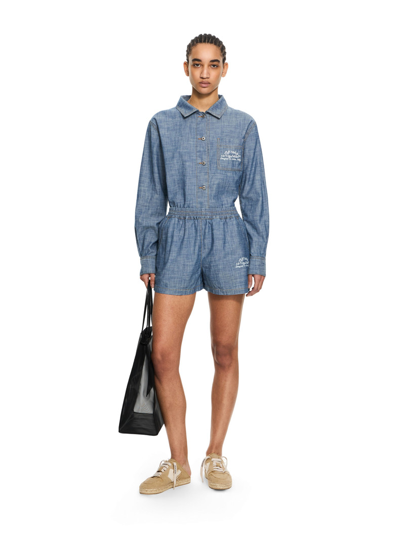 Off-White Chambray Denim Pajama Shorts outlook