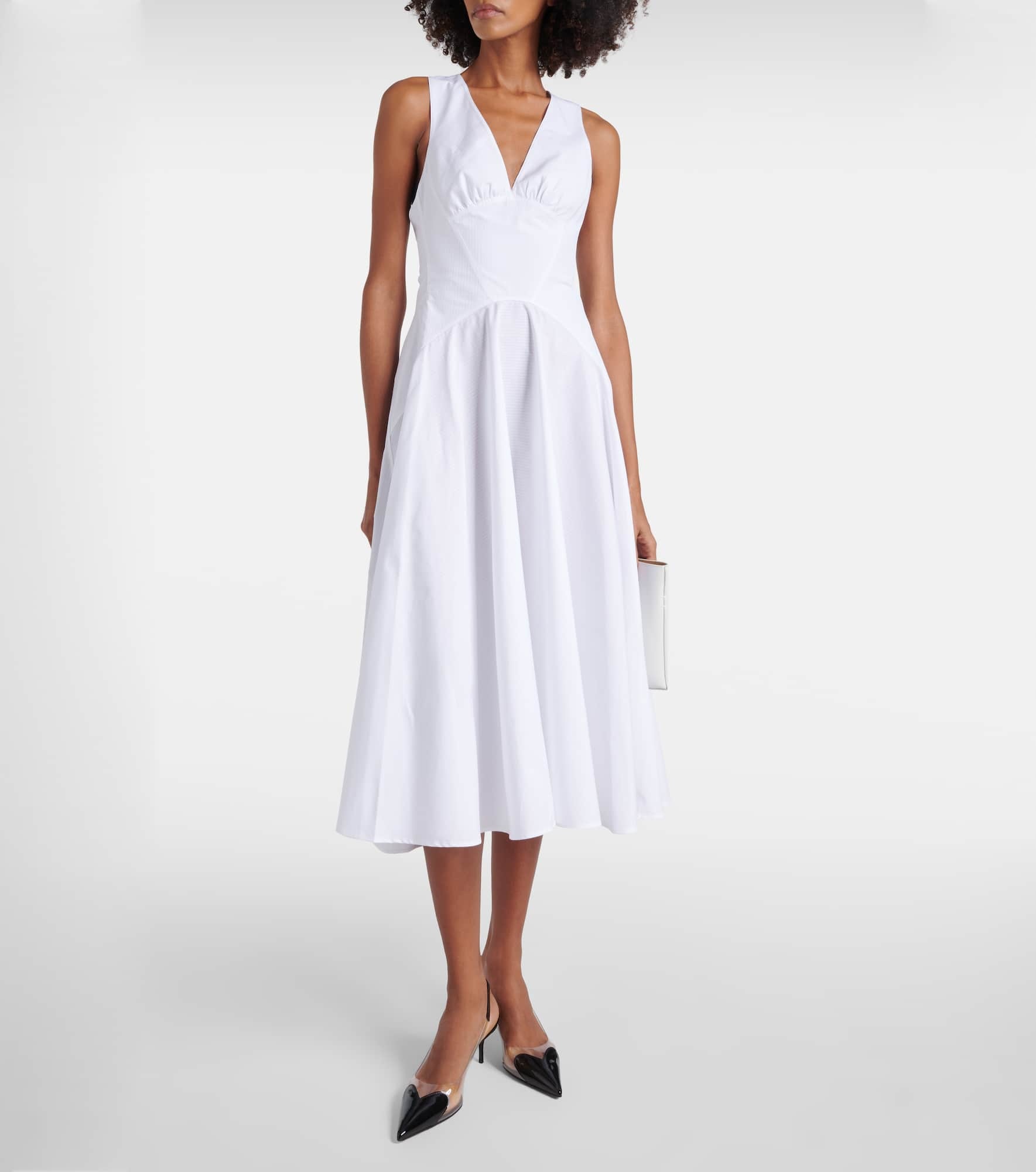 Cotton poplin midi dress - 2