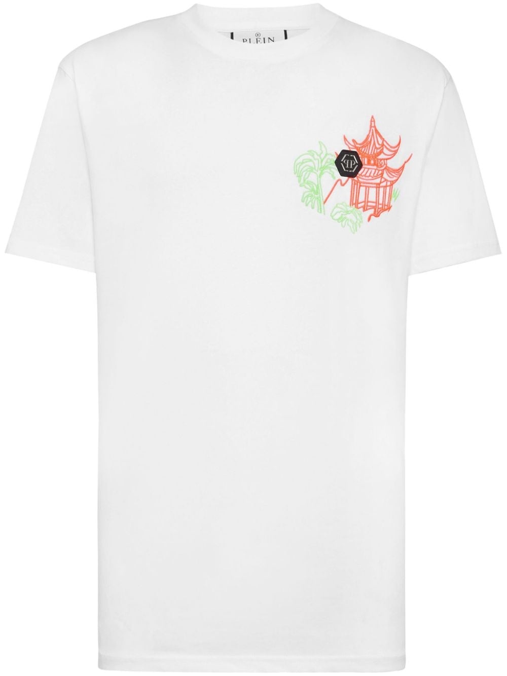 embroidered cotton T-shirt - 1