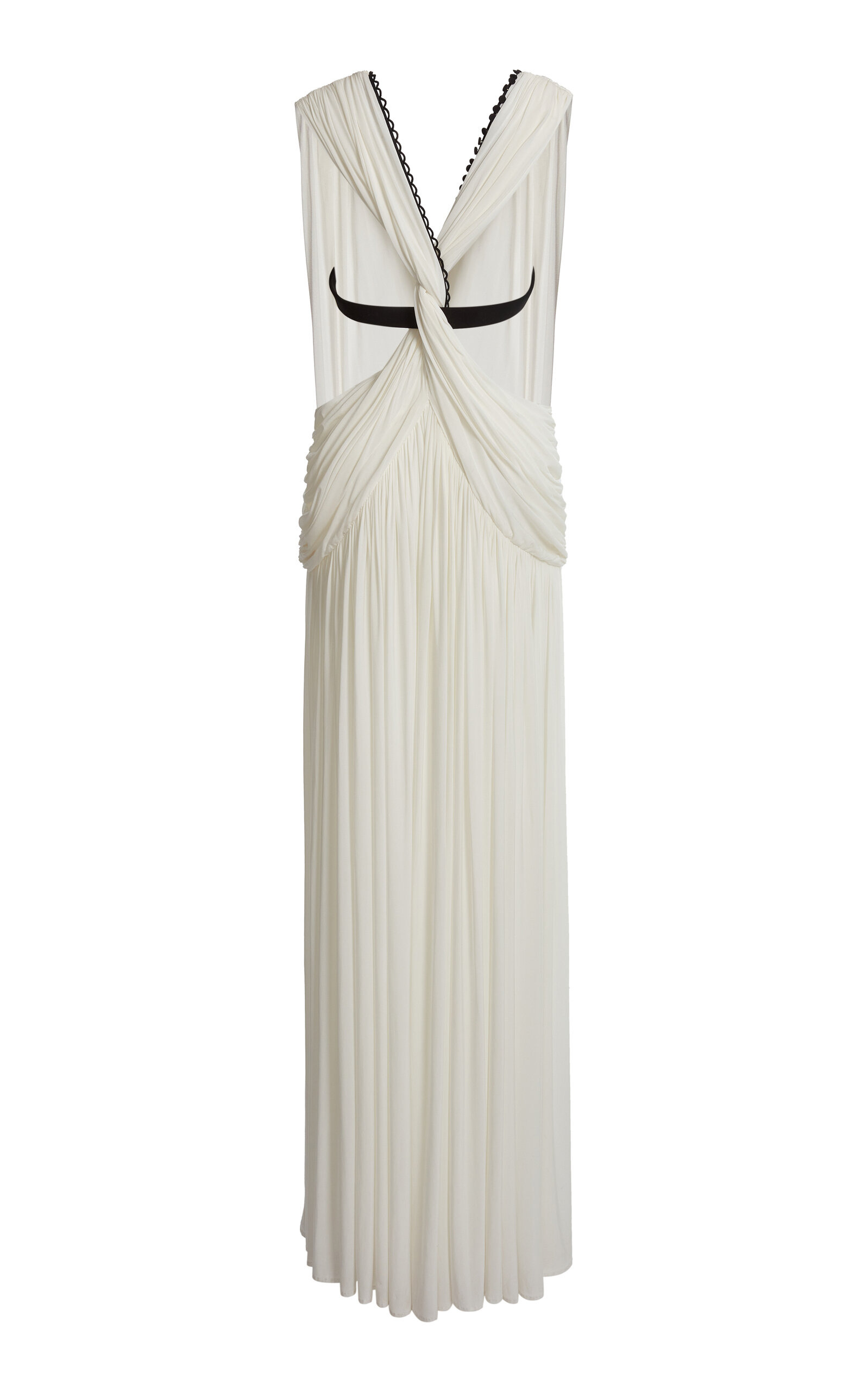 Ruched Jersey Maxi Dress black/white - 5