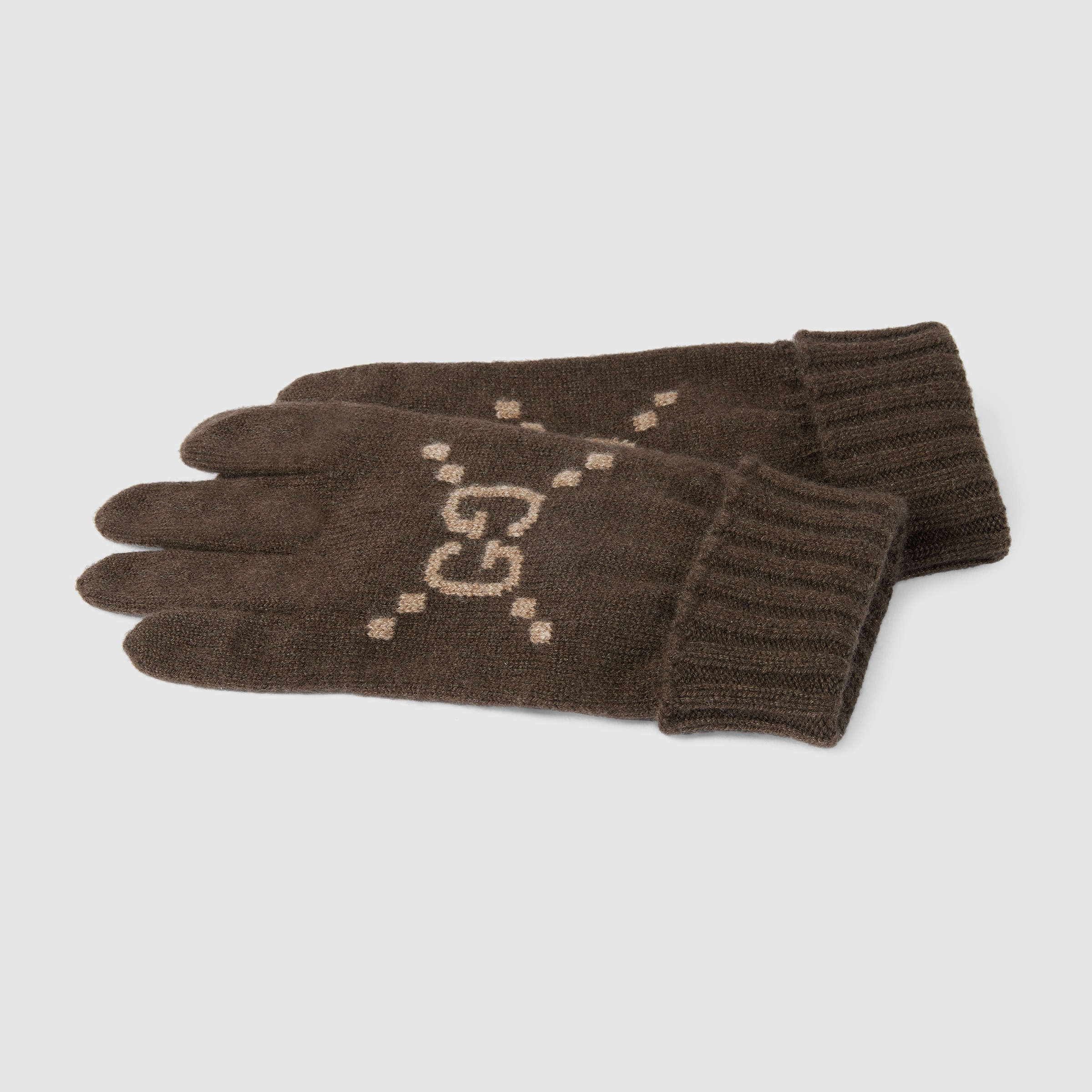 GG cashmere jacquard gloves - 2