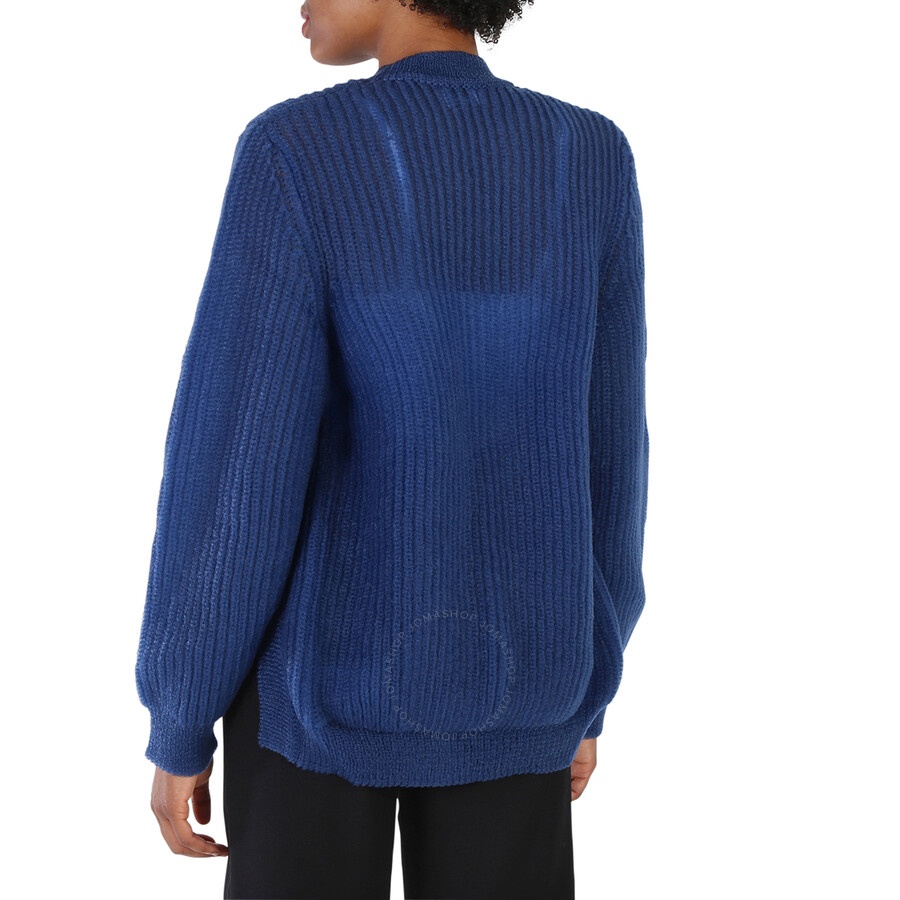Open Box - Burberry Ladies Warm Royal Blue Cut-Out Knit Technical Reconstructed Sweater, Size Large - 3