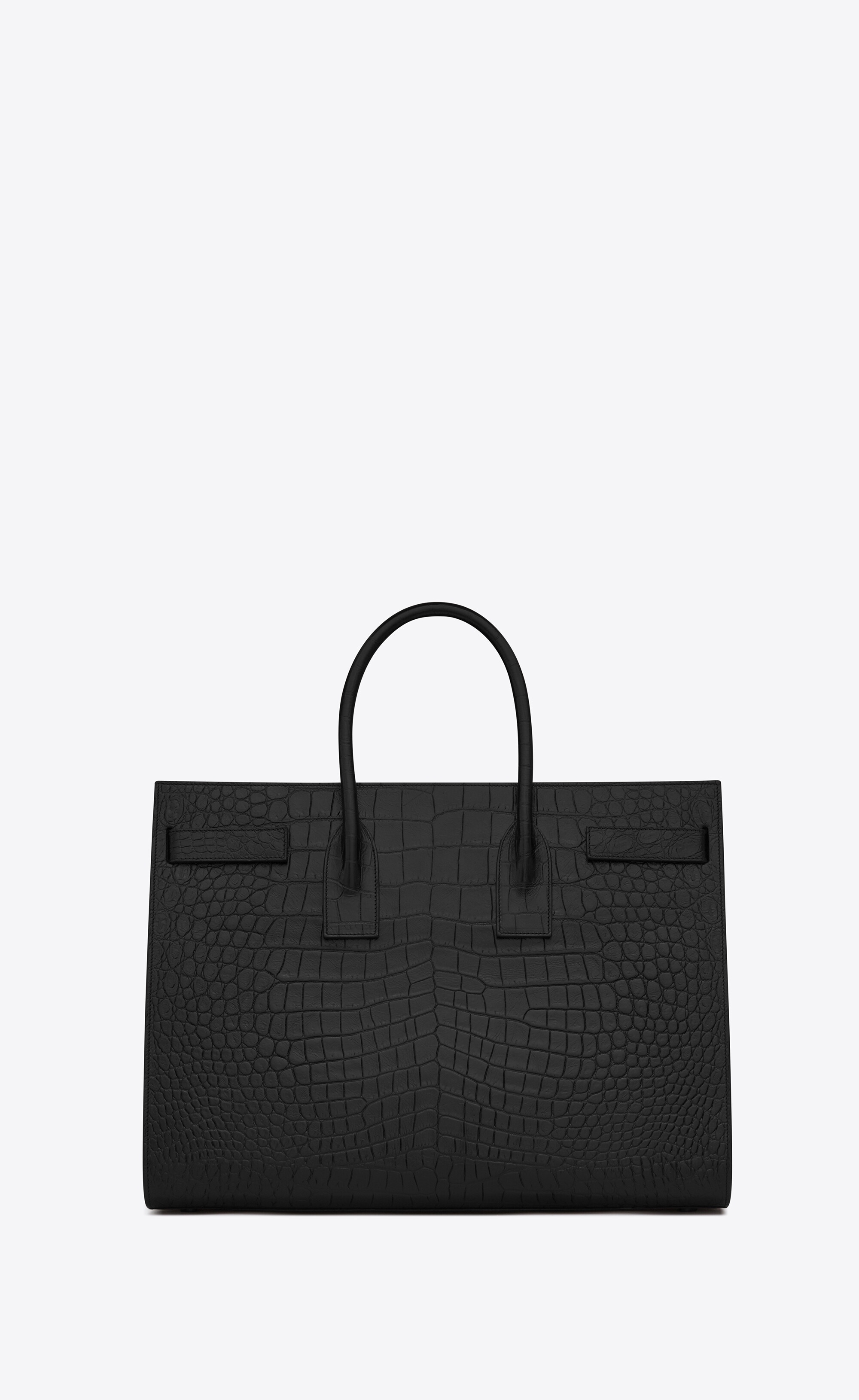 large sac de jour carry all bag in black crocodile embossed leather - 2