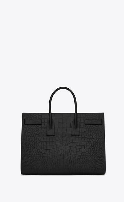 SAINT LAURENT large sac de jour carry all bag in black crocodile embossed leather outlook