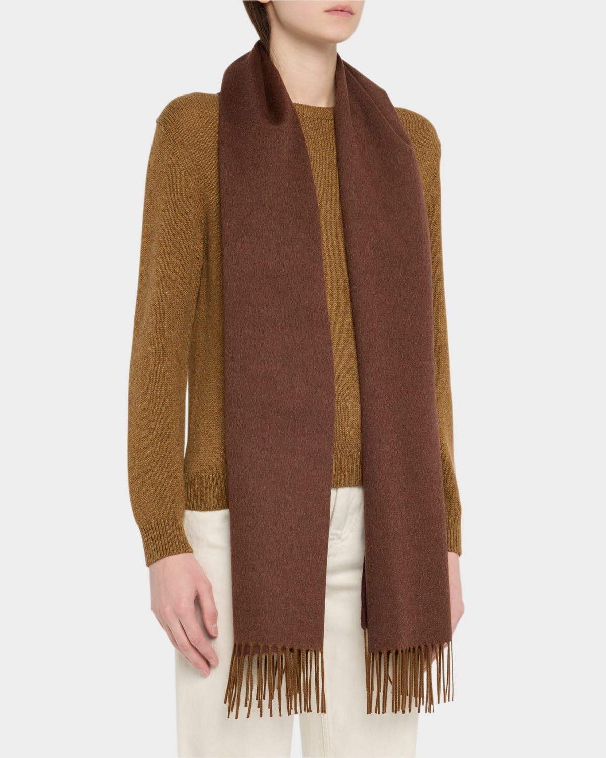 Cashmere Sciarpa Two-Tone Fringe-Trim Scarf - 3