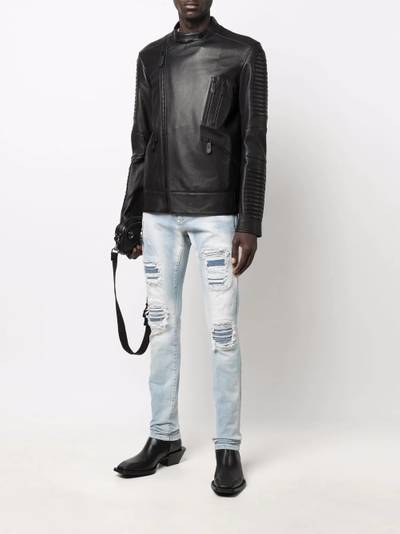 PHILIPP PLEIN distressed logo-plaque skinny jeans outlook