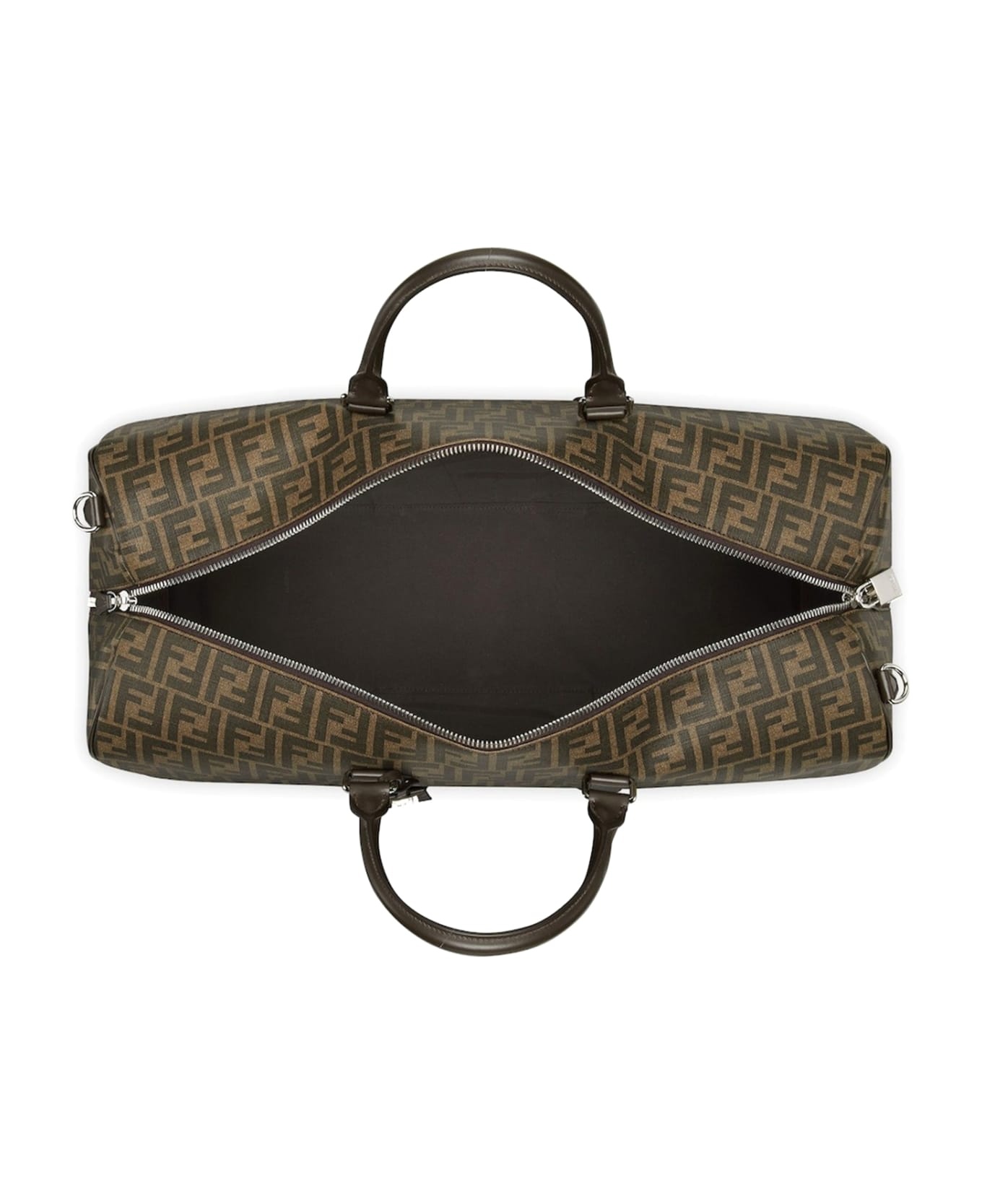 Large Duffle Bag In Brown Ff Fabric - 3